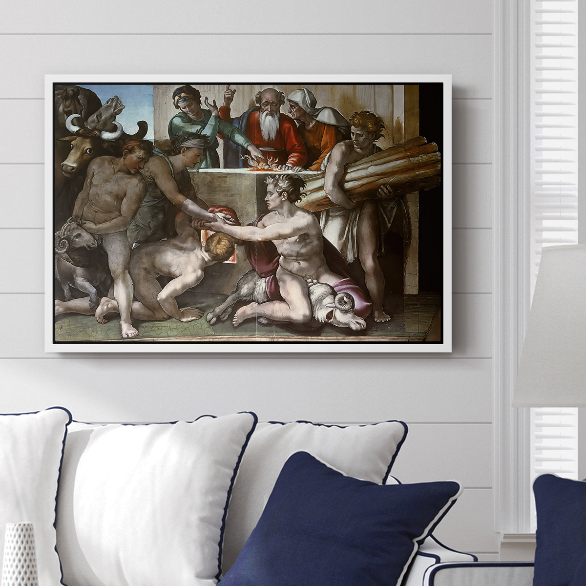 The Sacrifice of Noah (Sistine Chapel), 1509 - Floater Framed Canvas Print