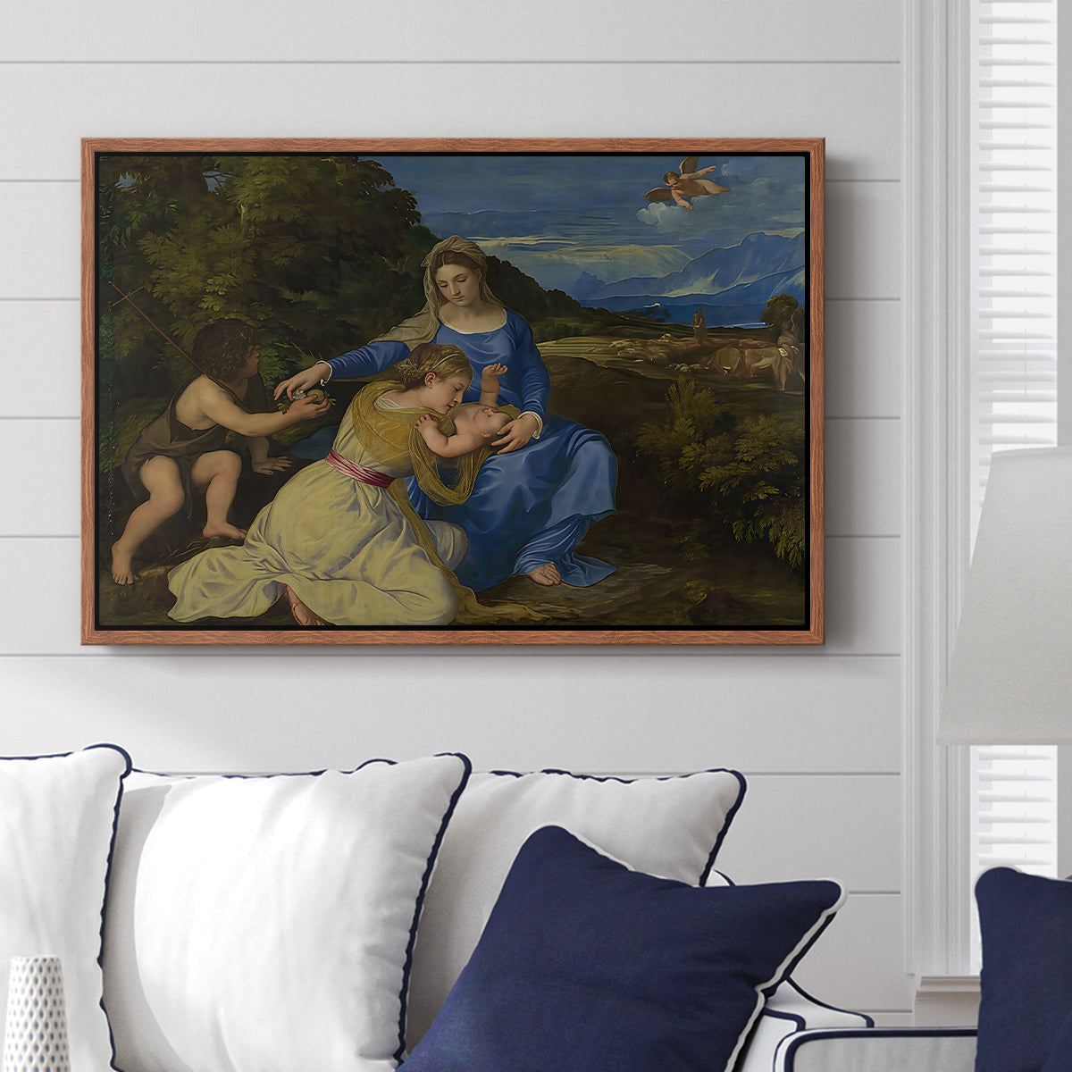 The Aldobrandini Madonna, 1532 - Floater Framed Canvas Print