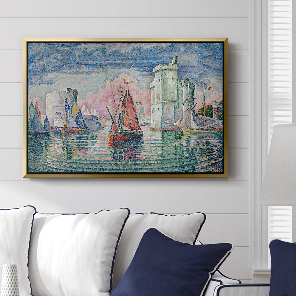 Entrance to the Port of La Rochelle, 1921 - Floater Framed Canvas Print