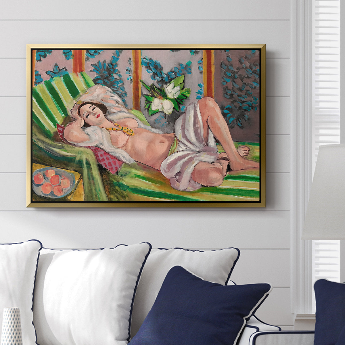 Odalisque Couchée Aux Magnolias, c. 1923 - Floater Framed Canvas Print