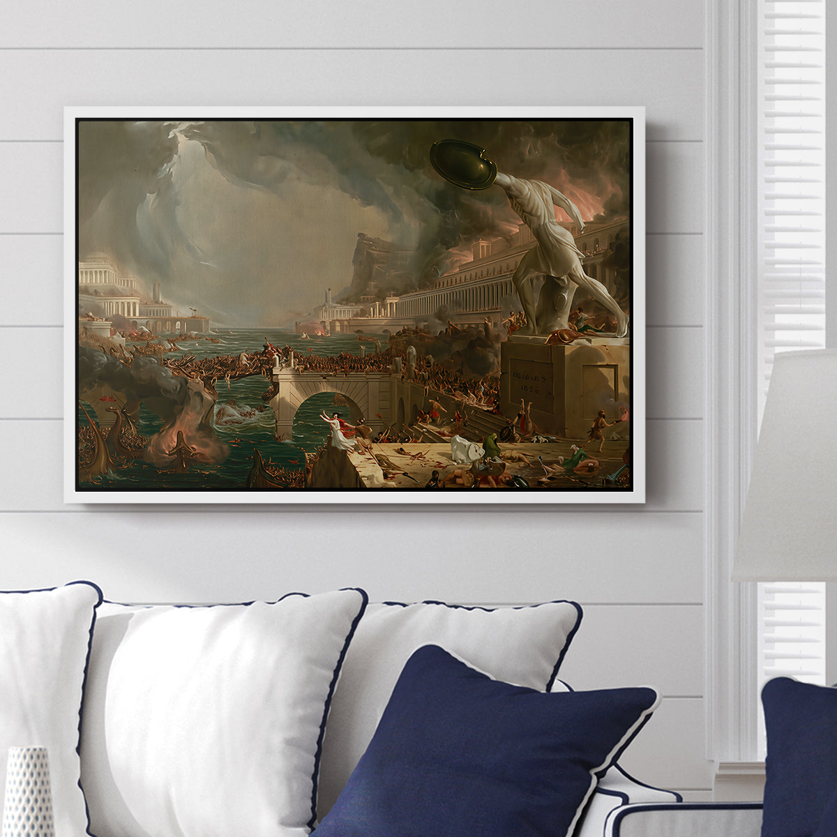 The Course of Empire: Destruction, 1836 - Floater Framed Canvas Print