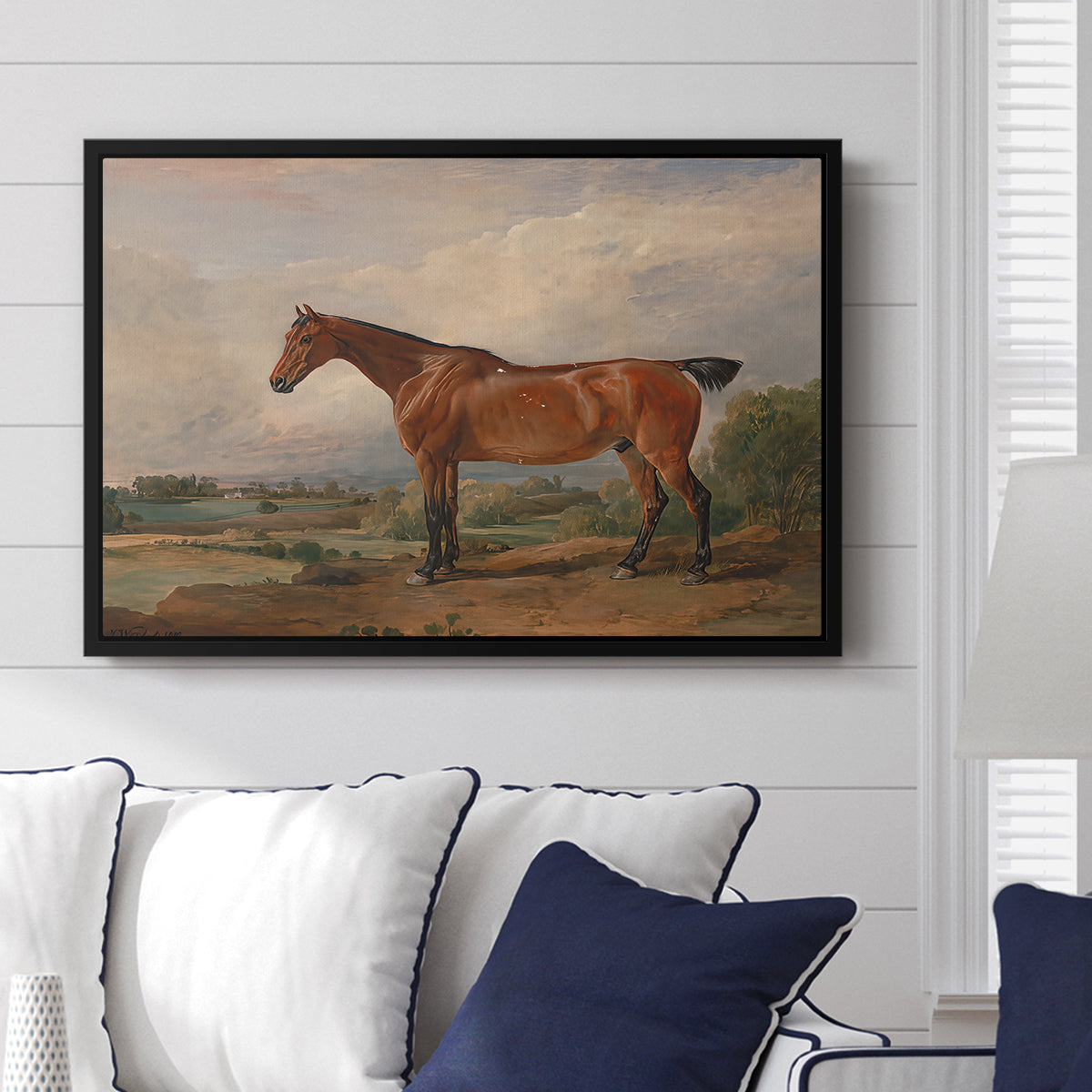 A Hunter in a Landscape, c. 1810 - Floater Framed Canvas Print
