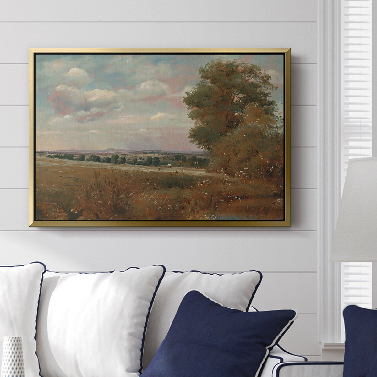 Landscape at Hampstead, with Harrow in the Distance, c. 1849-1855 - Floater Framed Canvas Print