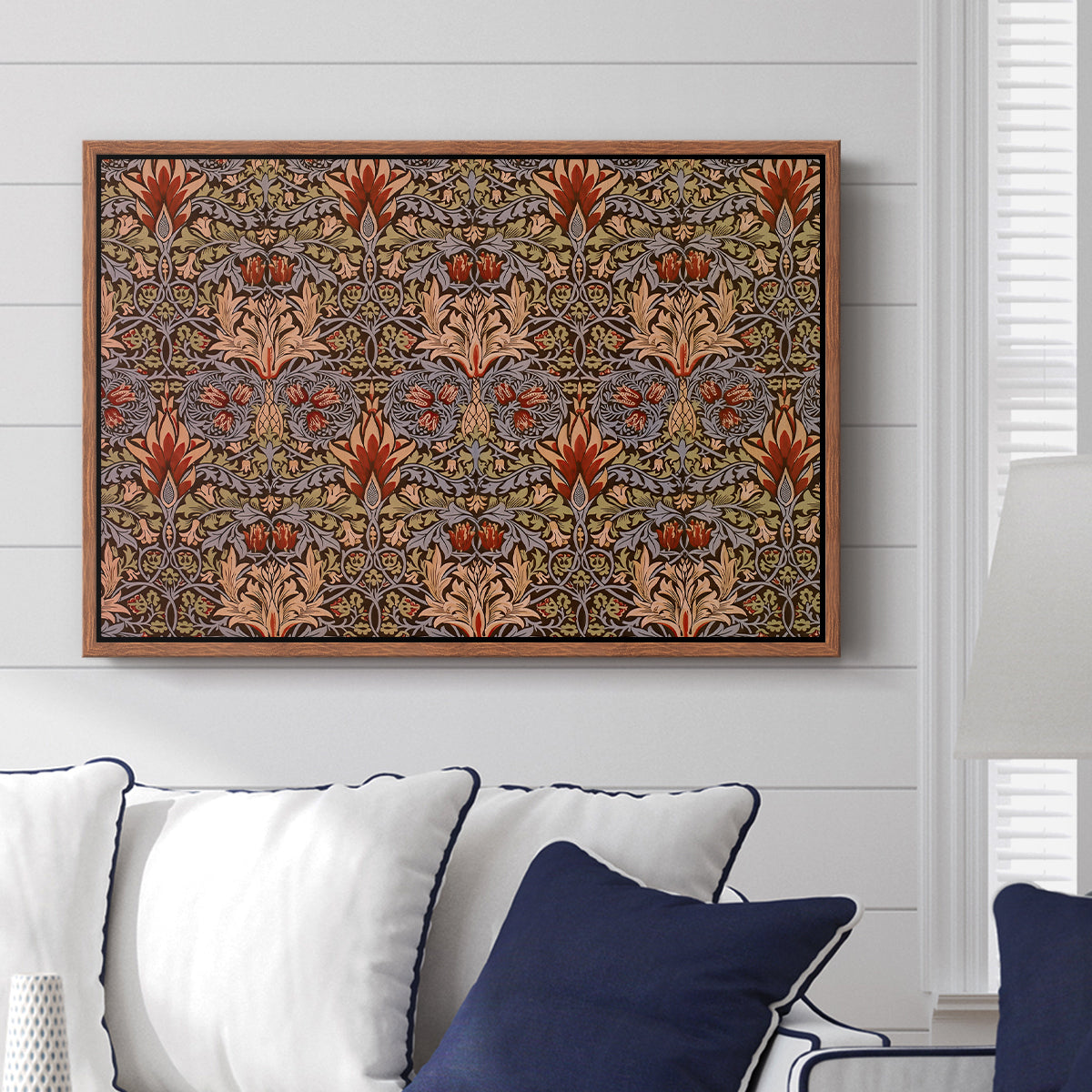 Snakeshead - Red/Cumin, c. 1876 - Floater Framed Canvas Print