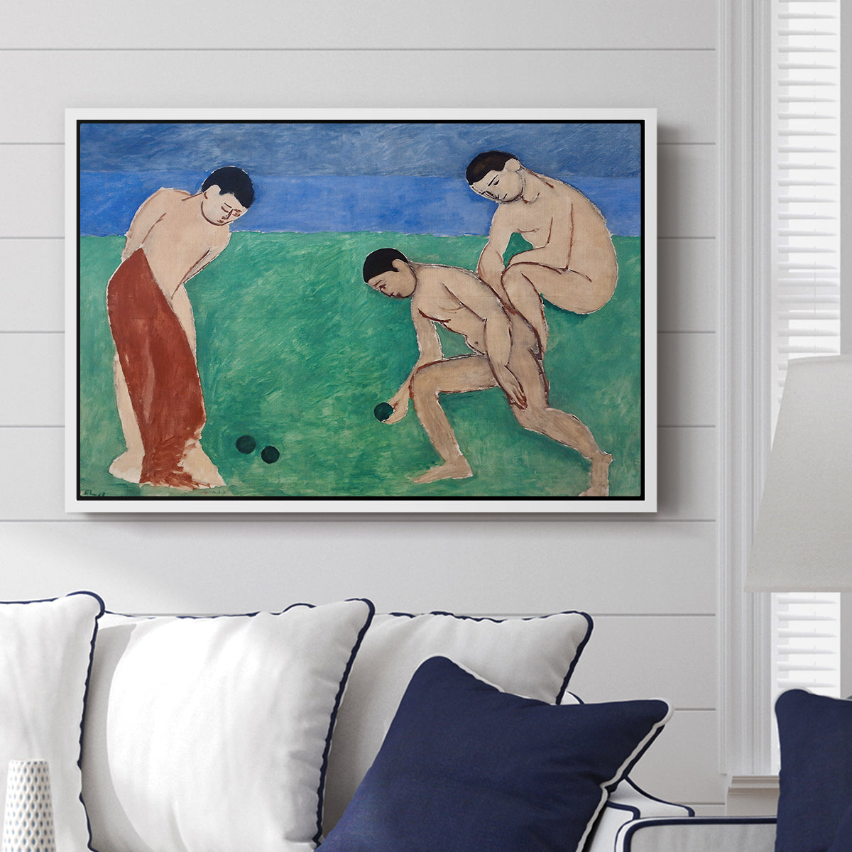 Game of Bowls, 1908 - Floater Framed Canvas Print