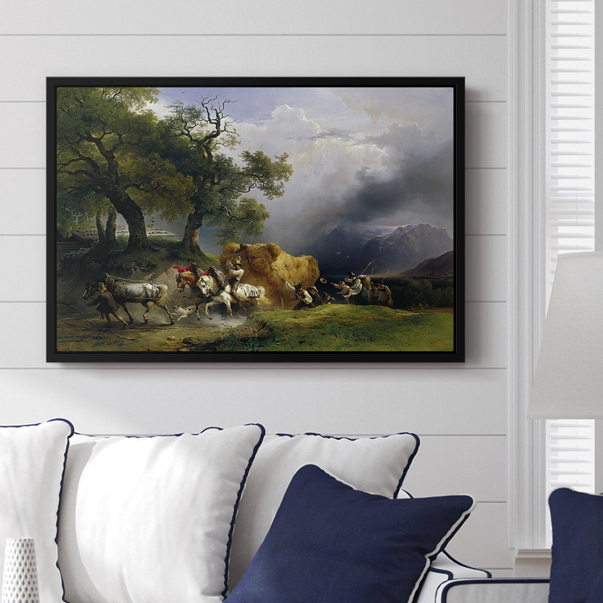 The Harvest Wagon (Der Heuwagen), c. 1850 - Floater Framed Canvas Print