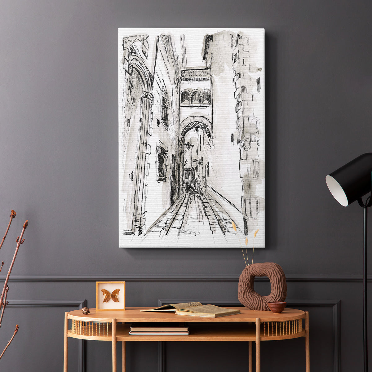 Europe Street Sketches II - Canvas Art Print