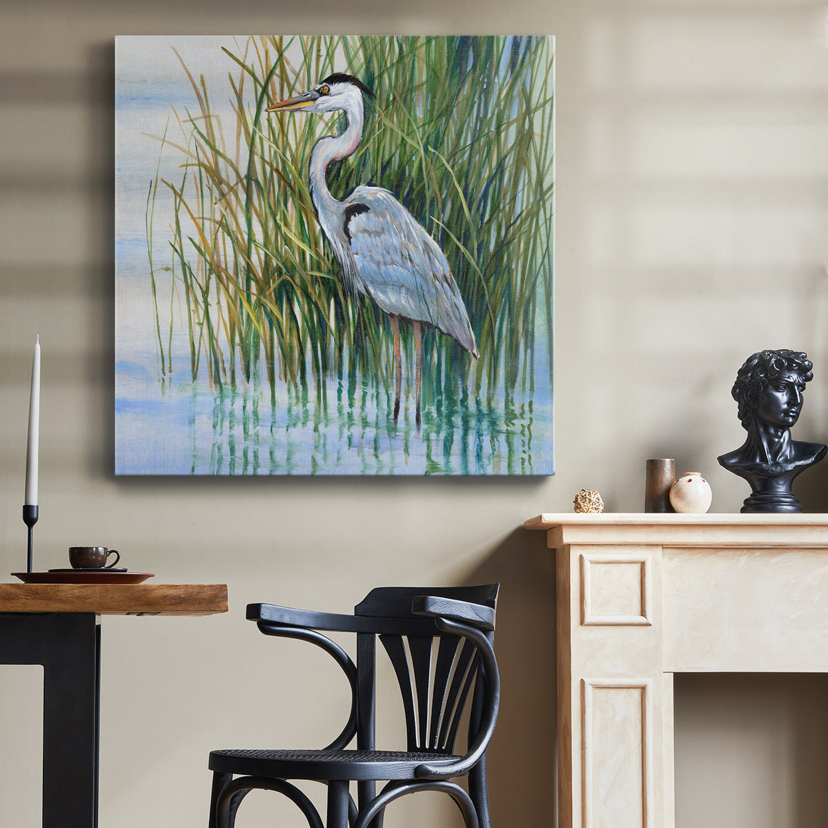 Heron in the Marsh II - Canvas Art Print
