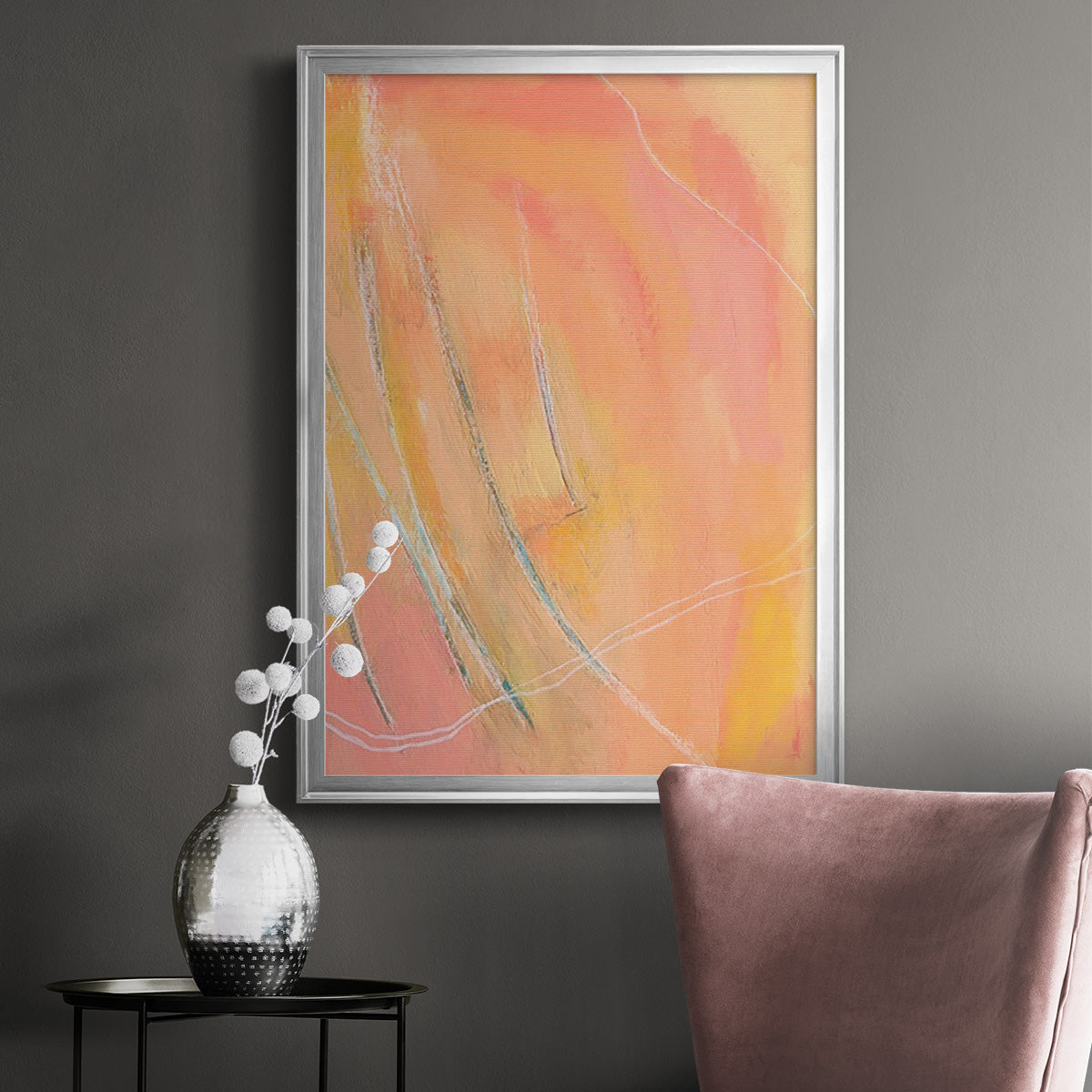 Peach Bliss I - Modern Framed Canvas Print