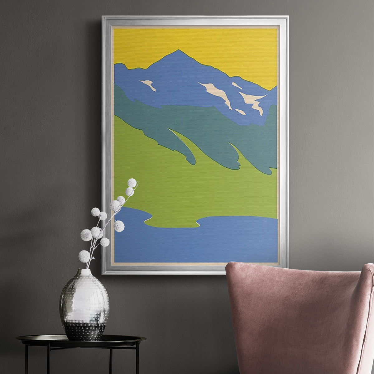 Bright Glacial Lake I - Modern Framed Canvas Print