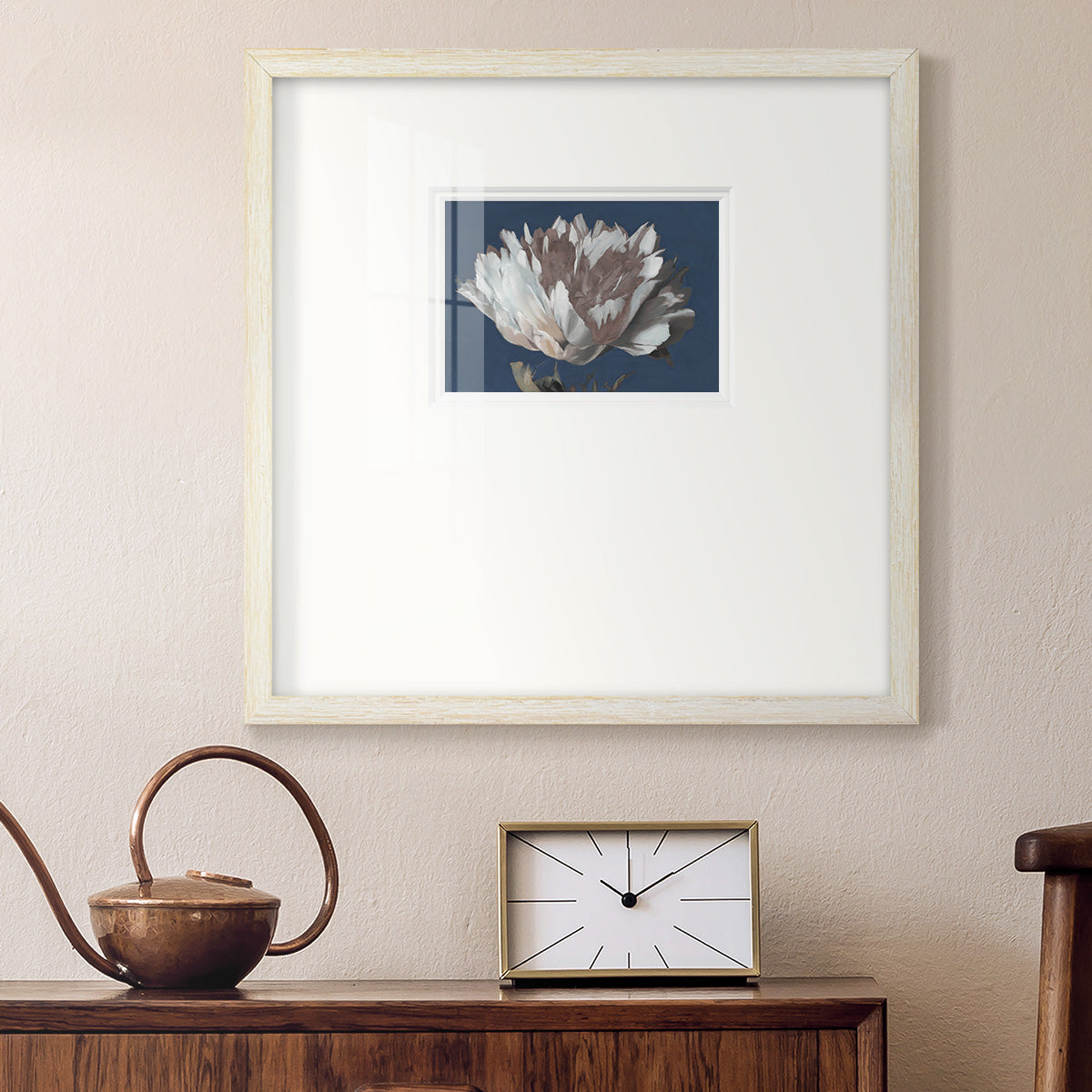 White Peony Premium Framed Print Double Matboard