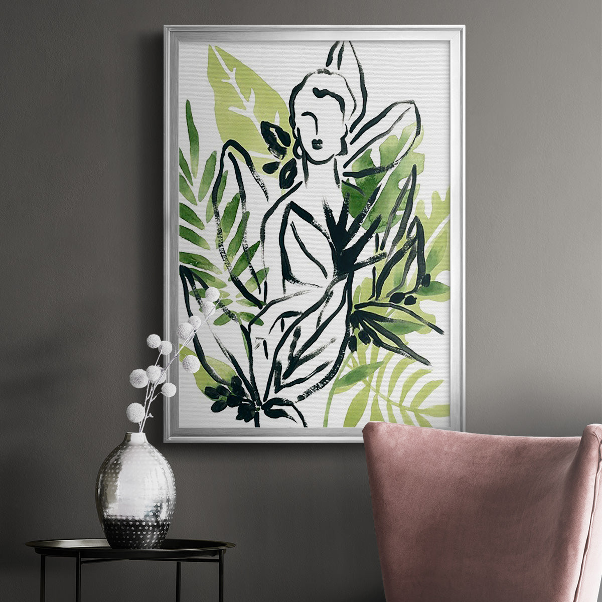 Tropical Sketchbook I - Modern Framed Canvas Print