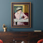 Impressionist portrait scene with plum brandy by Édouard Manet in an ornate bronzed mahogany wood frame displayed in a dark-toned interior setting.