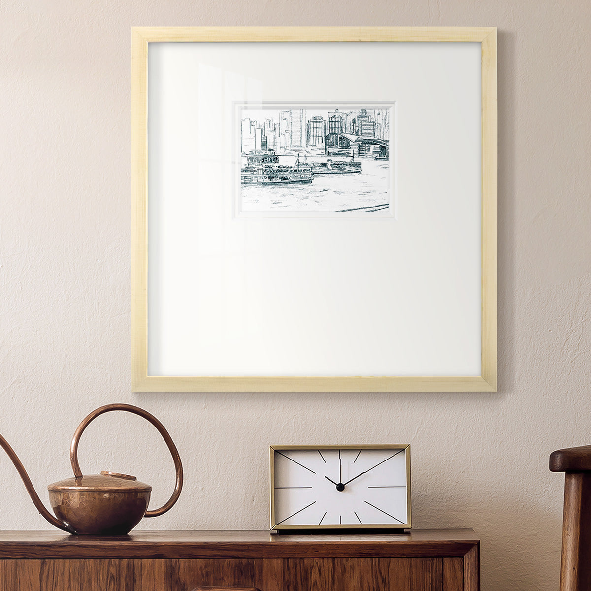 Ferryboats I Premium Framed Print Double Matboard