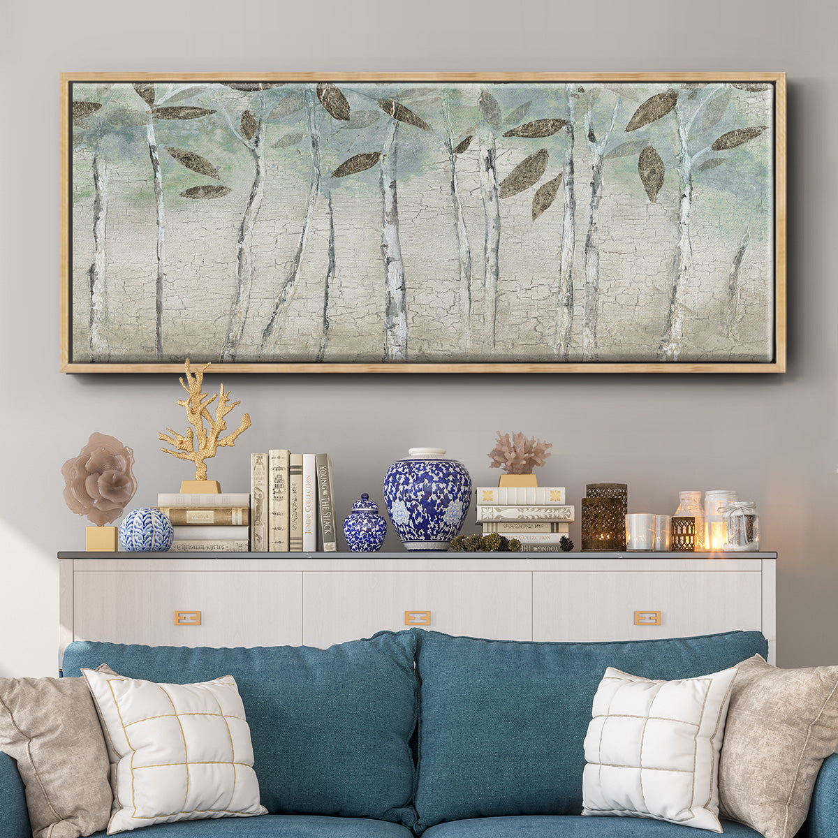 Rain Soft Woods - Floater Framed Canvas Print