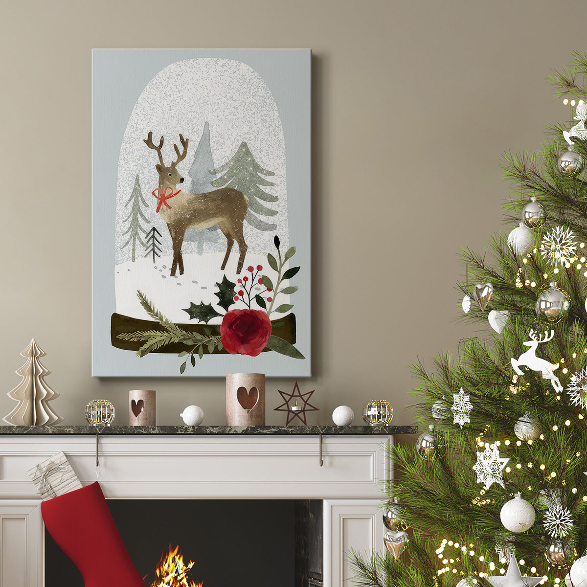 Snow Globe Village Collection B - Gallery Wrapped Canvas