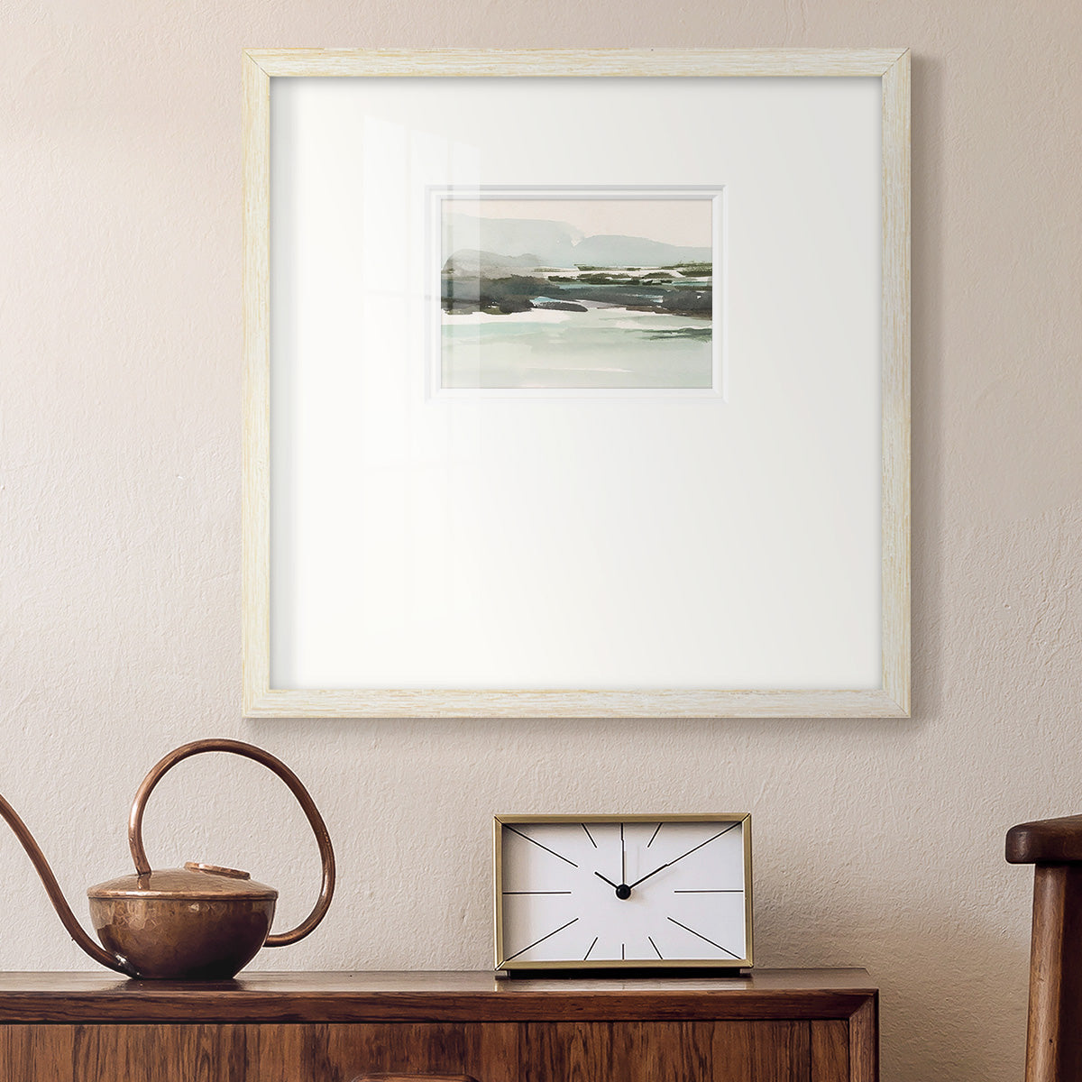 Turquoise Marsh I Premium Framed Print Double Matboard