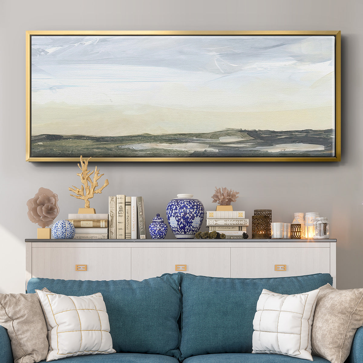 Green Ridge I - Floater Framed Canvas Print