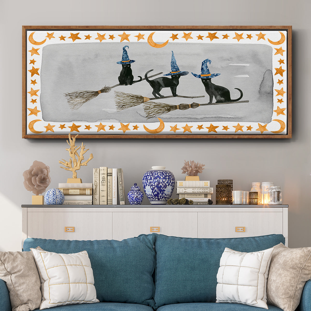 Black Cat Collection D - Floater Framed Canvas Print