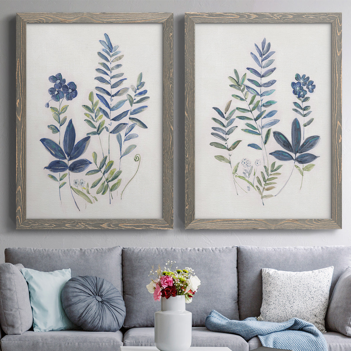 Fern Study I   - Premium Framed Canvas 2 Piece Set - Ready to Hang