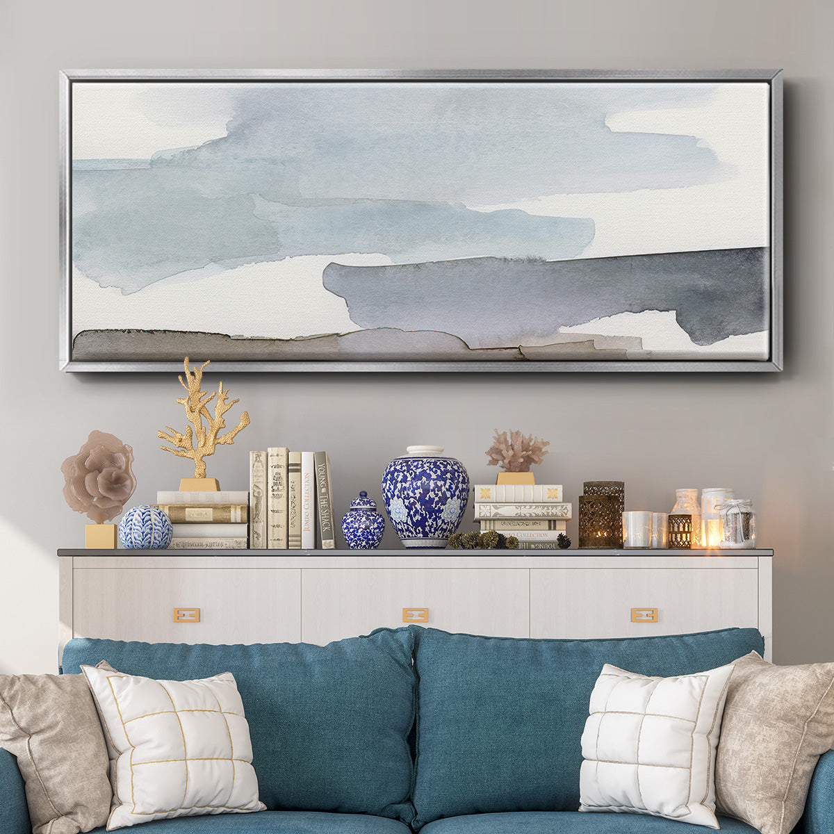 Coastal Tones III - Floater Framed Canvas Print