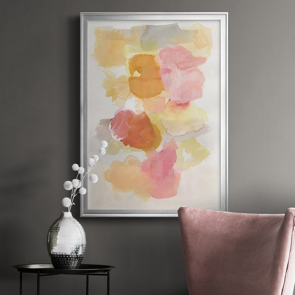 Warm Petals II - Modern Framed Canvas Print