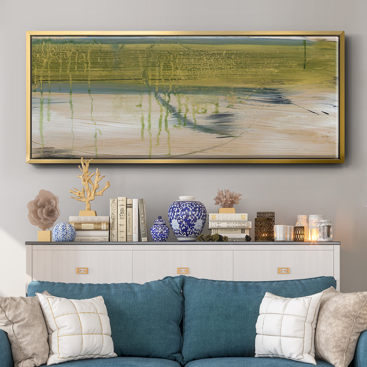 Aquatic Reflections I - Floater Framed Canvas Print
