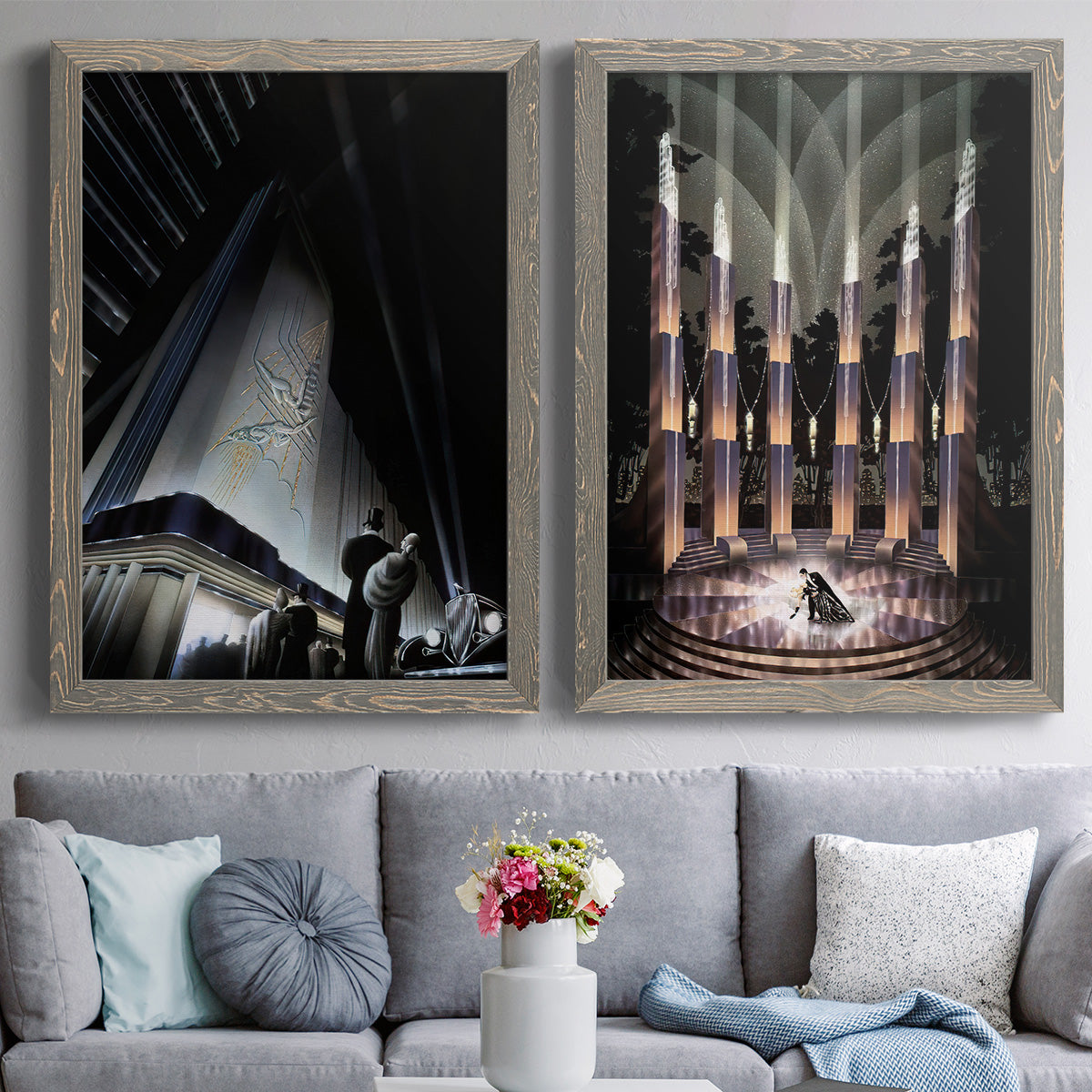 Nocturne - Premium Framed Canvas 2 Piece Set - Ready to Hang