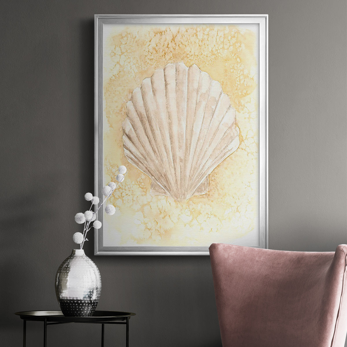 Salty Seashell II - Modern Framed Canvas Print