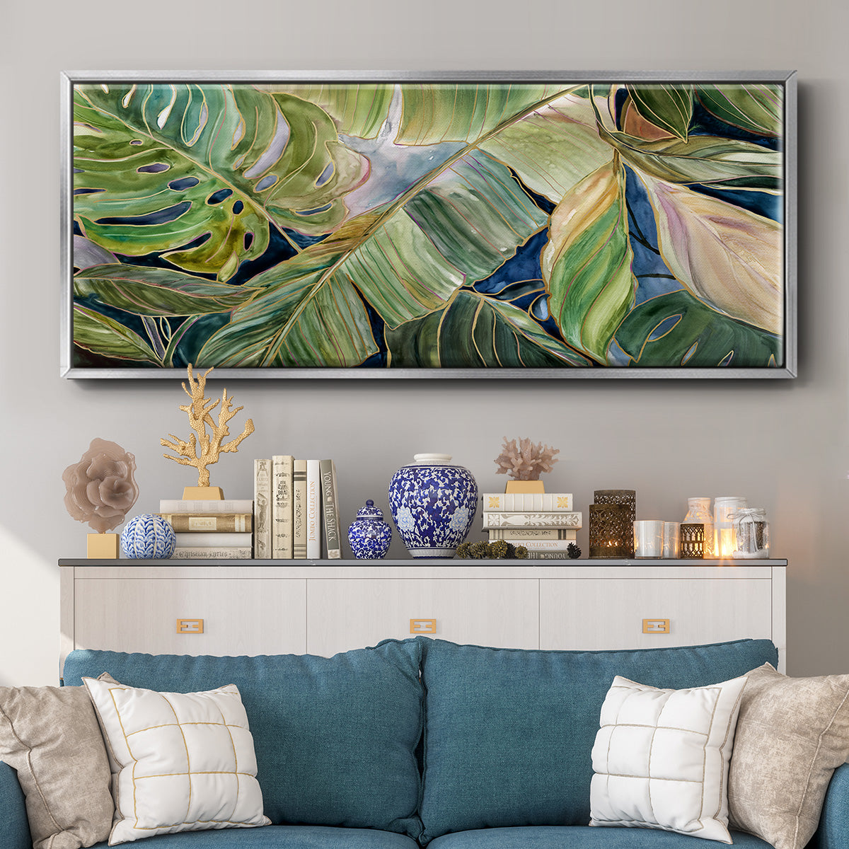 Sun Tipped Tropicals - Floater Framed Canvas Print