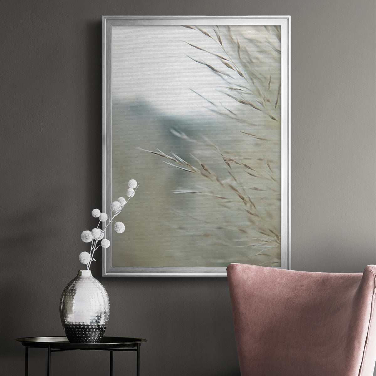 Subtle Grasses III - Modern Framed Canvas Print