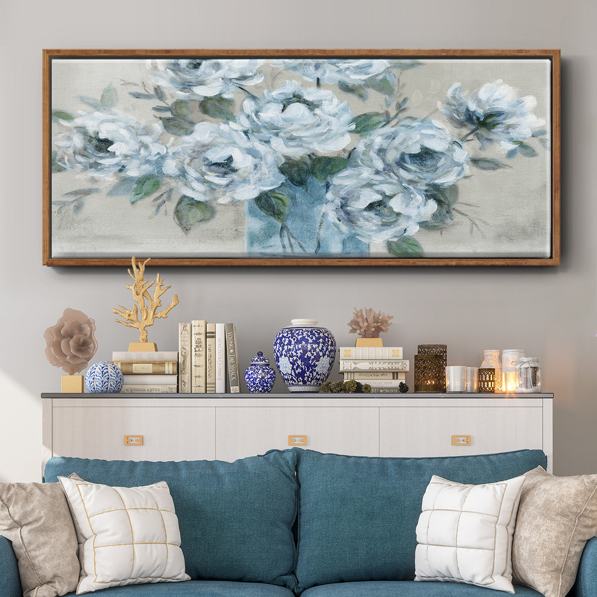Tender Roses - Floater Framed Canvas Print