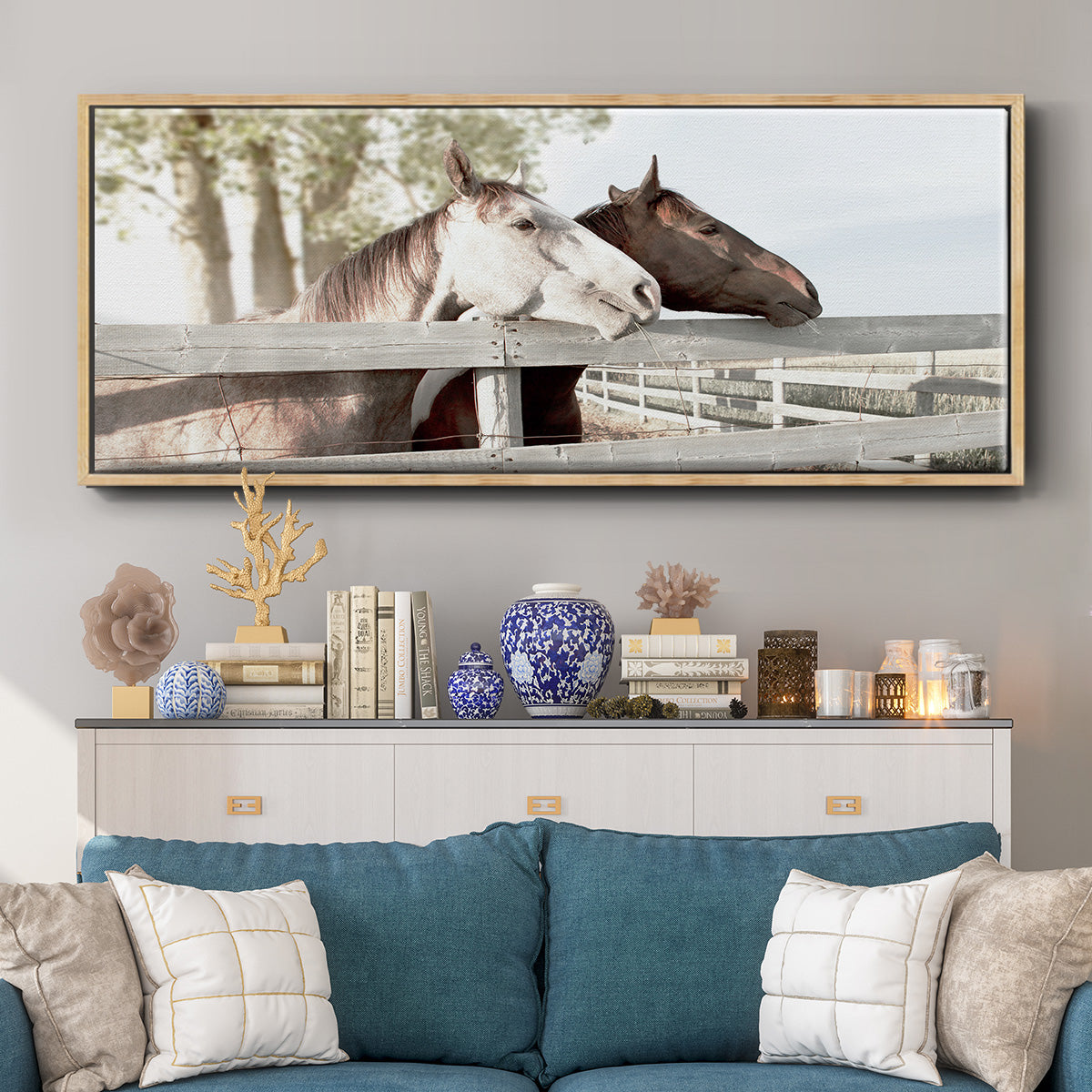 Friendly Visit - Floater Framed Canvas Print