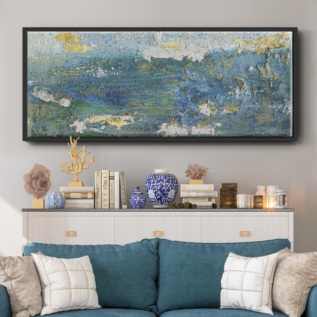 Sparkling Sea I - Floater Framed Canvas Print