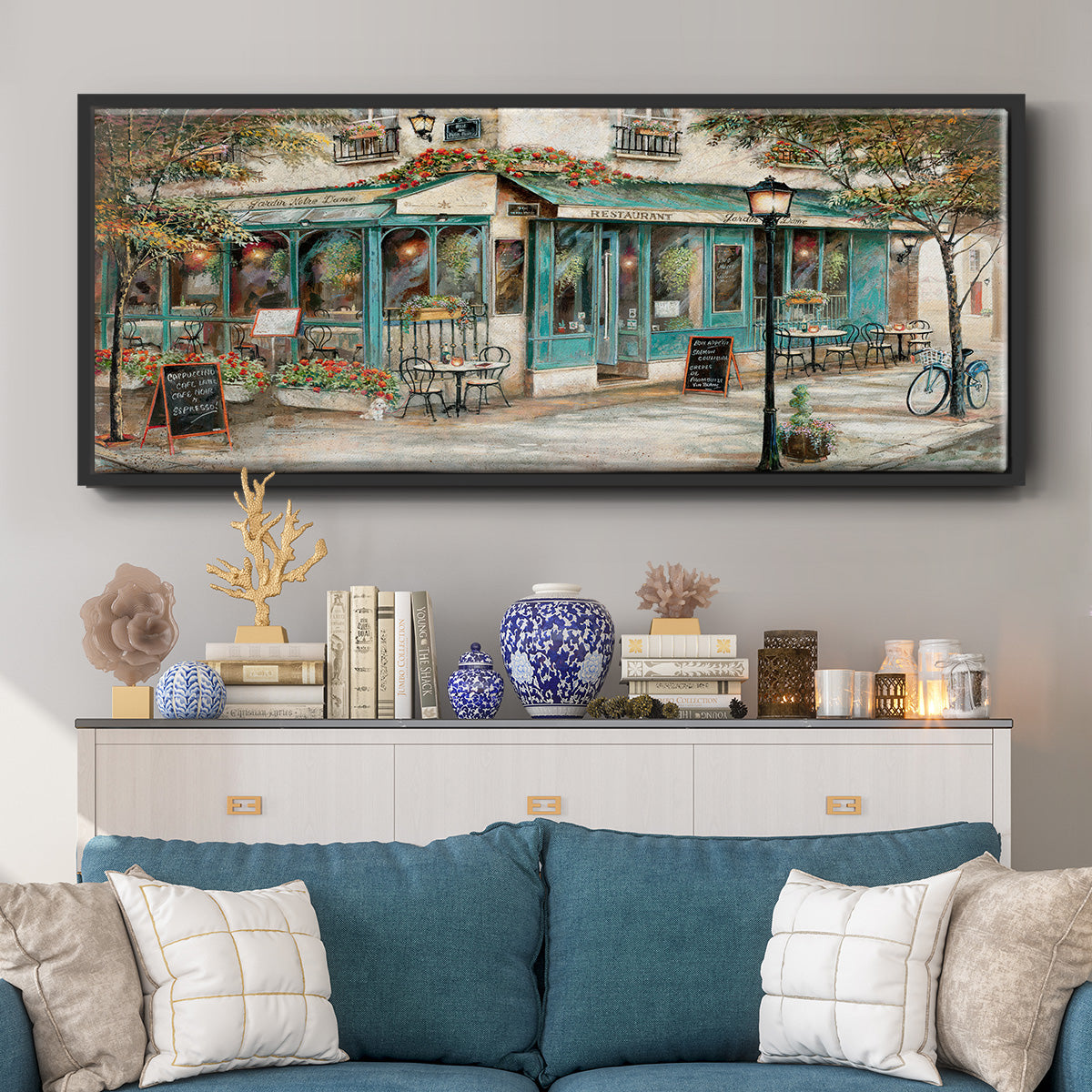 Rue due Jardin - Floater Framed Canvas Print