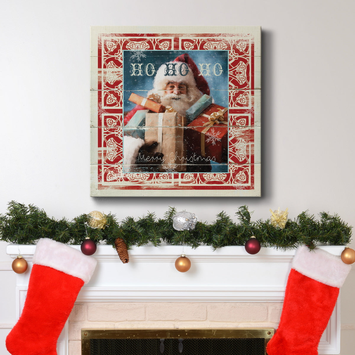 Shiplap Santa-Premium Gallery Wrapped Canvas - Ready to Hang