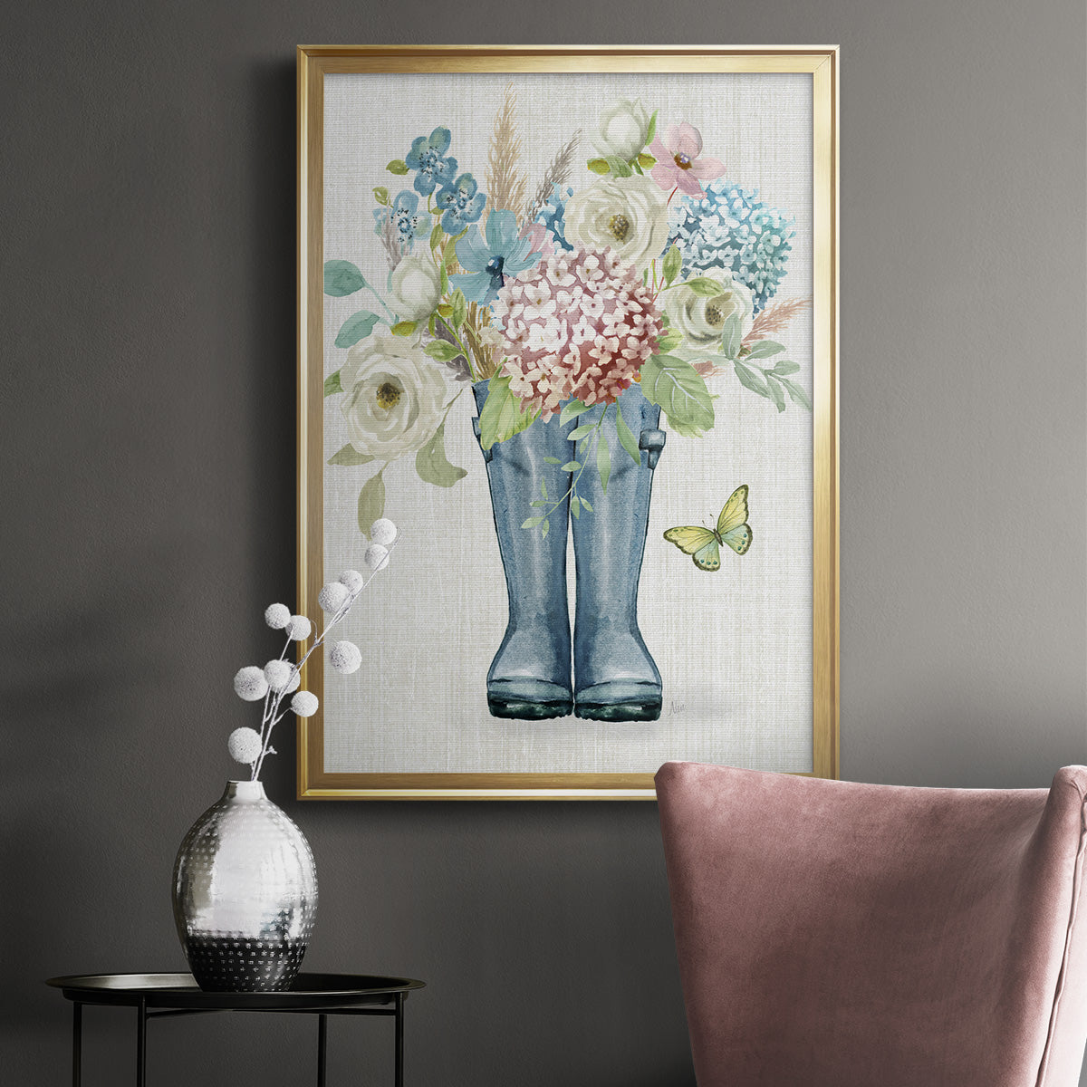 Garden Boots - Modern Framed Canvas Print