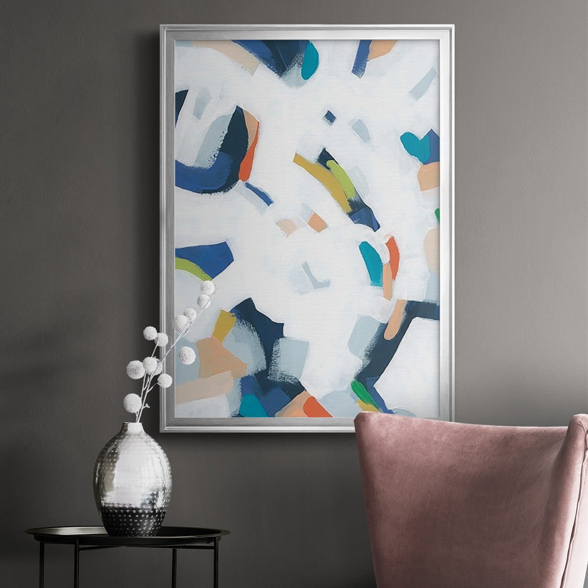 Bright Orbit I - Modern Framed Canvas Print