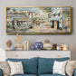 Rooftop Café - Floater Framed Canvas Print