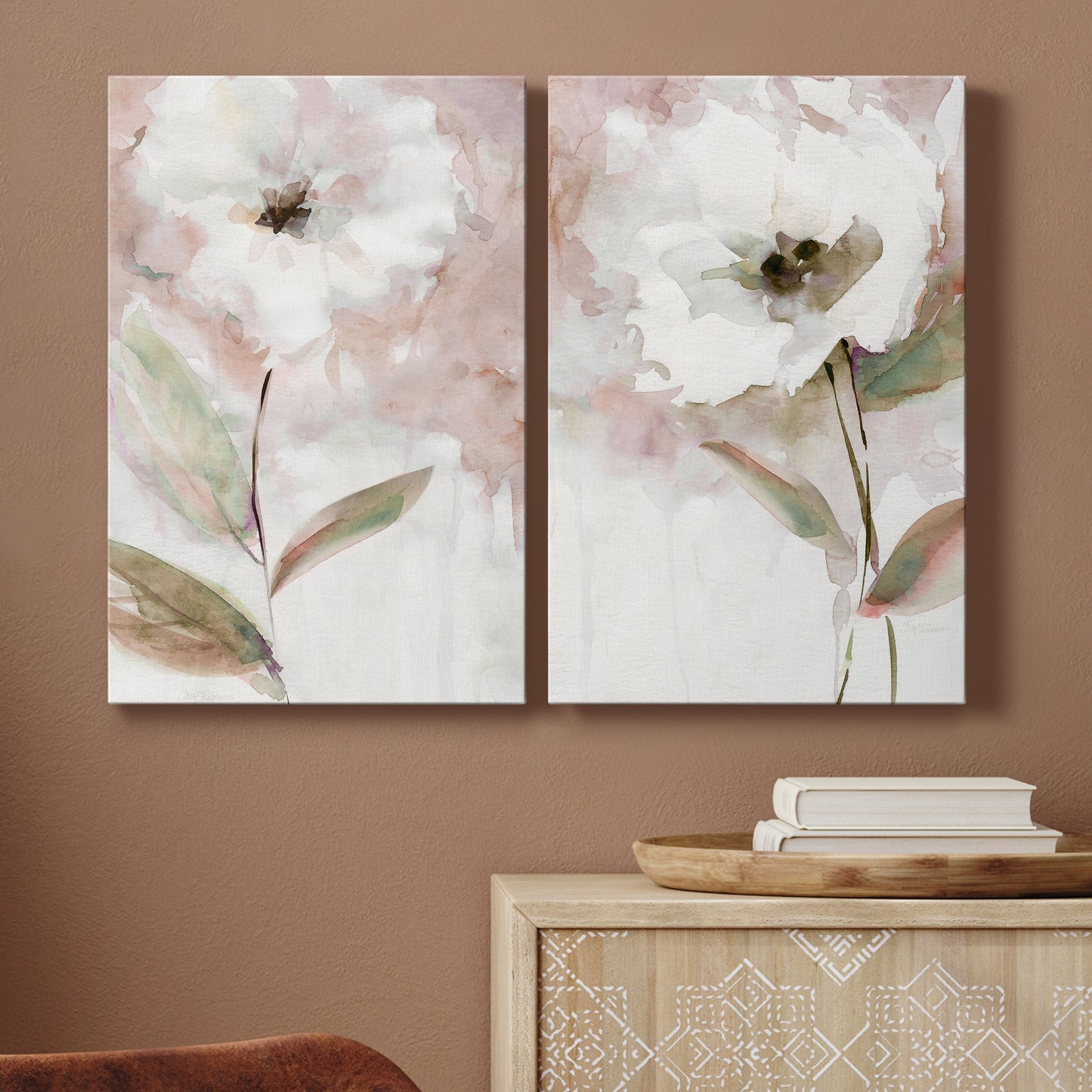 Summer Bloom I Premium Gallery Wrapped Canvas - Ready to Hang - Set of 2 - 8 x 12 Each