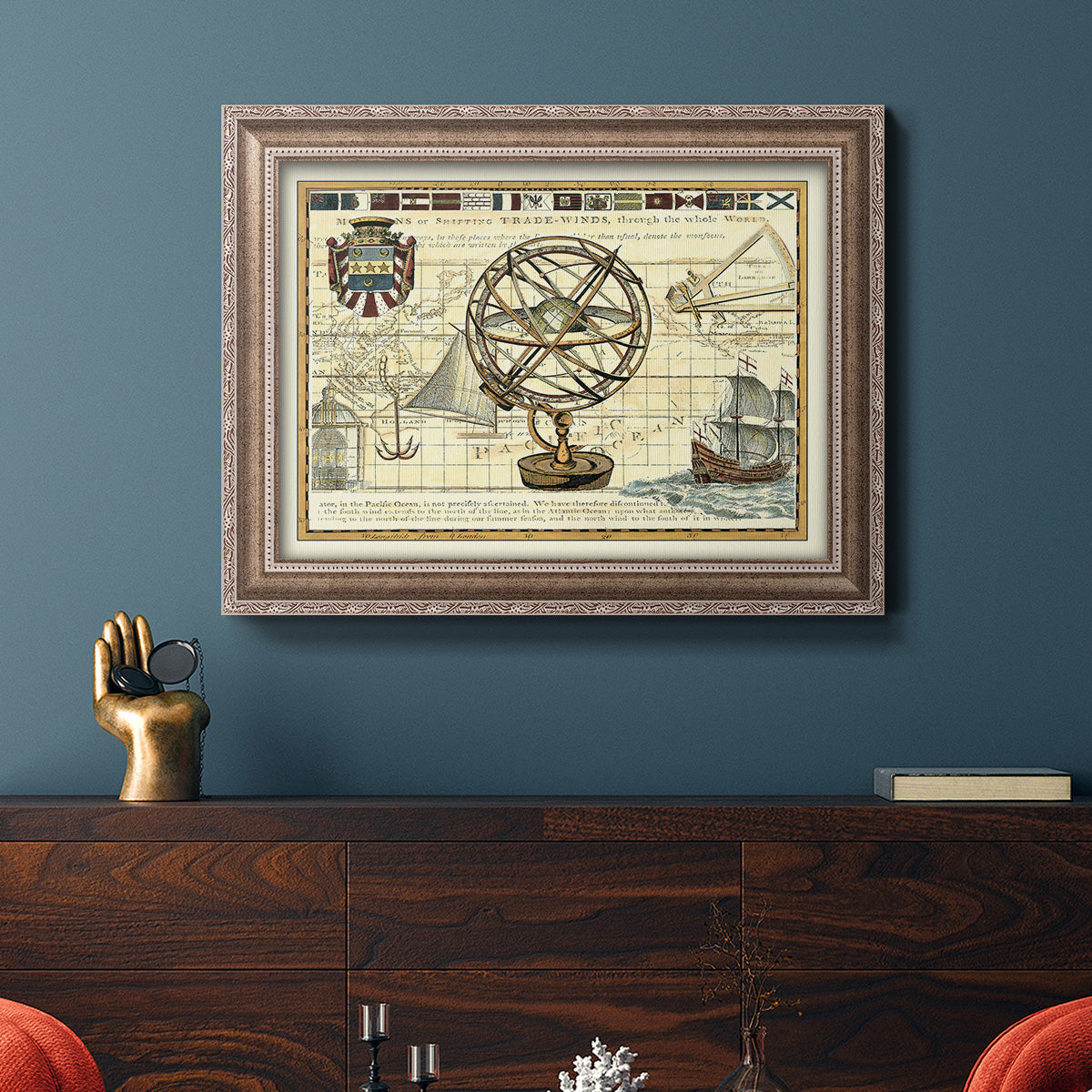 Nautical Map I Premium Framed Canvas- Ready to Hang