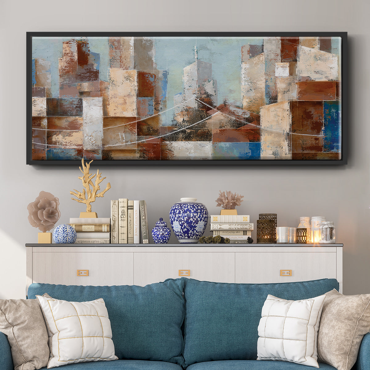 Cityscape - Floater Framed Canvas Print