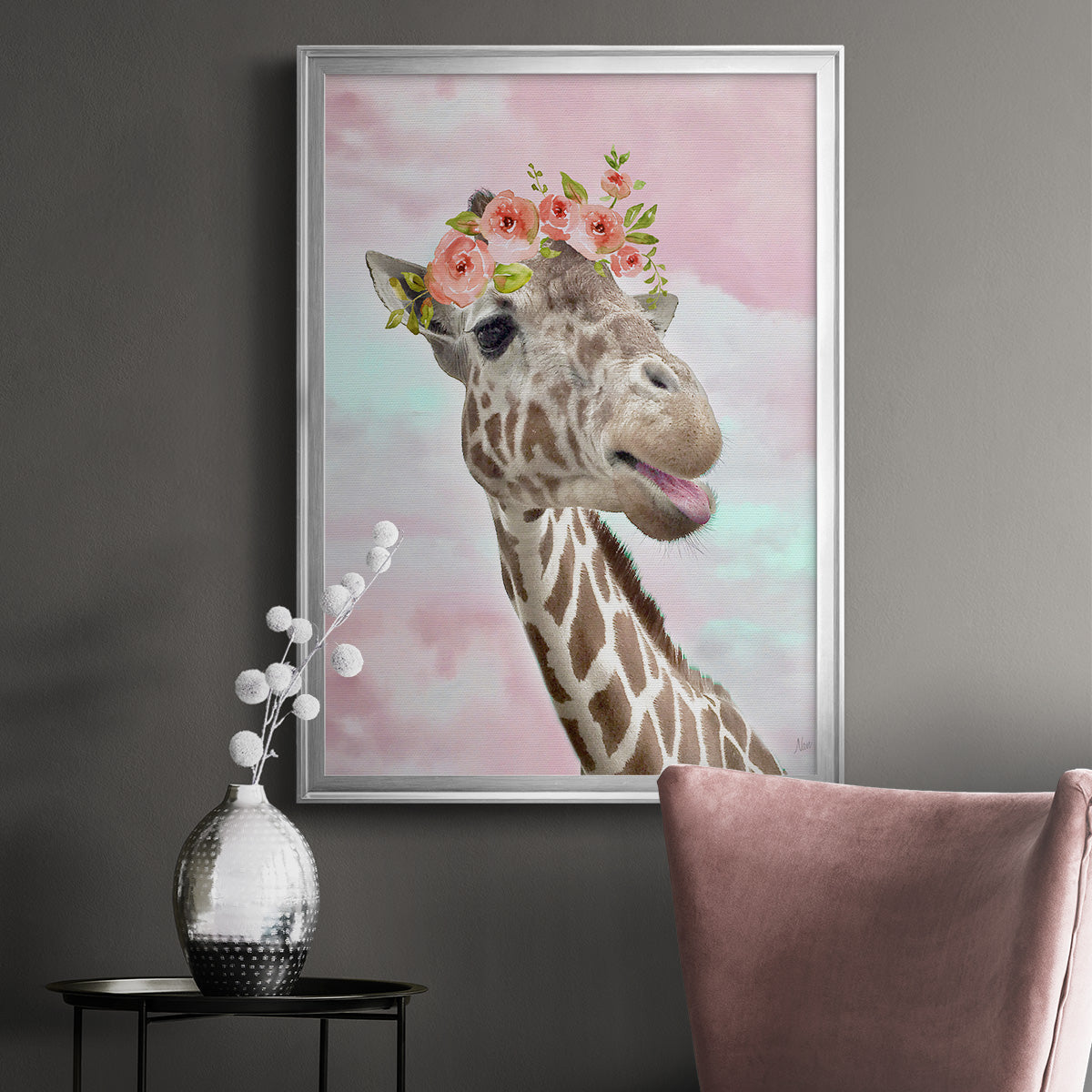 Floral Fun I - Modern Framed Canvas Print