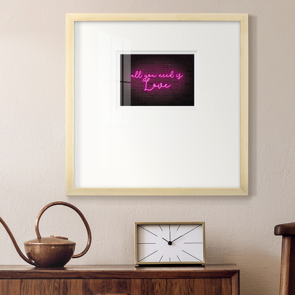 Neon Love I Premium Framed Print Double Matboard