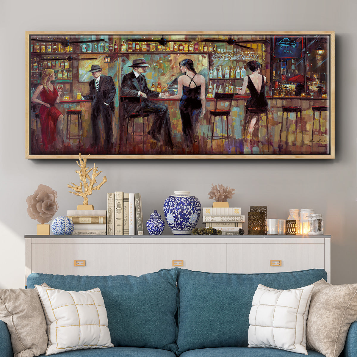 Happy Hour - Floater Framed Canvas Print