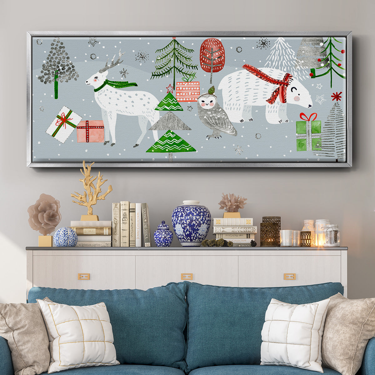 Stars & Snowflakes Collection D - Floater Framed Canvas Print