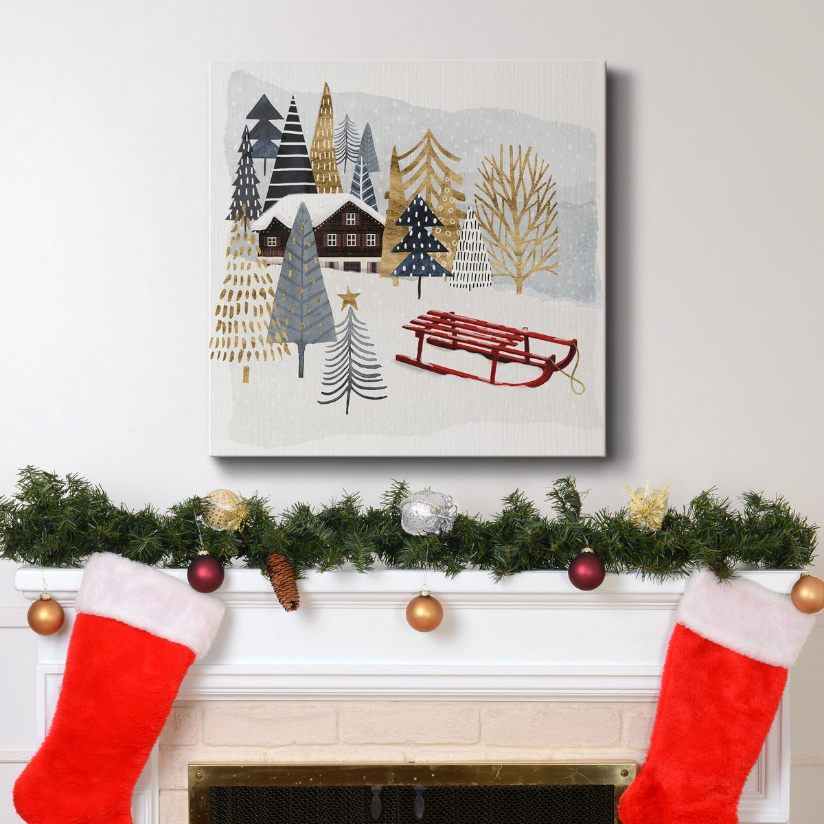 Christmas Chalet II-Premium Gallery Wrapped Canvas - Ready to Hang