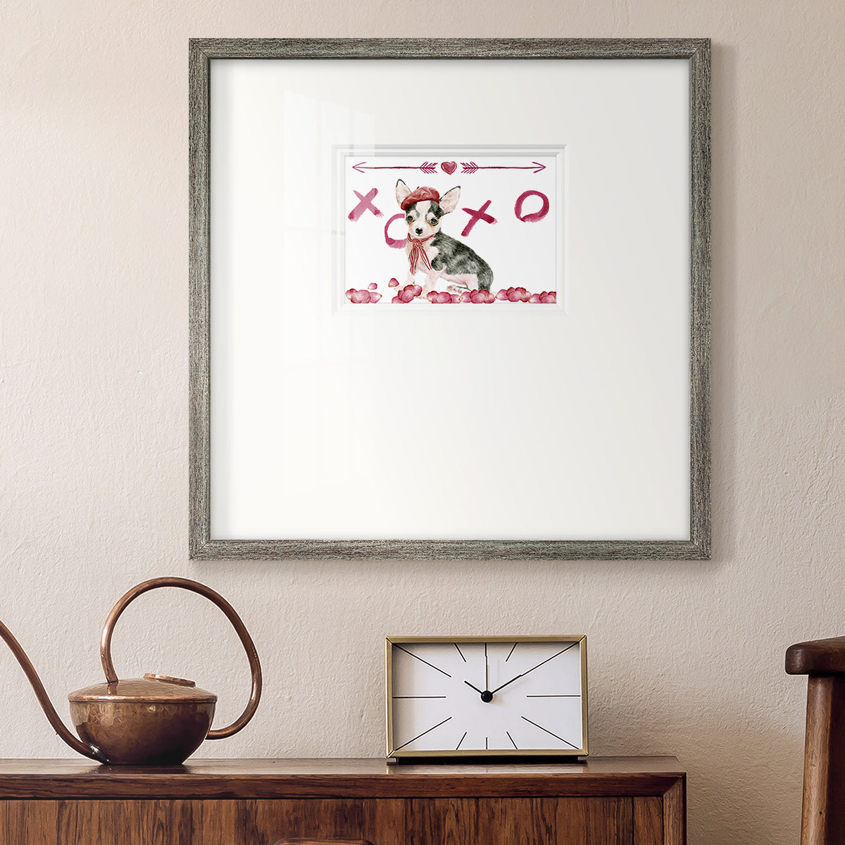 Puppy Valentine Collection A Premium Framed Print Double Matboard