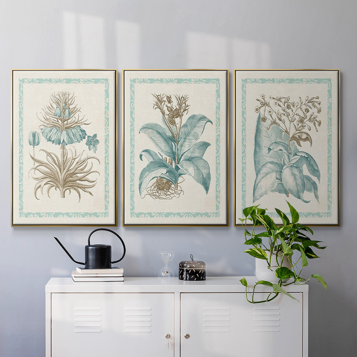 Willow Blue Besler I - Floater Framed Canvas Set
