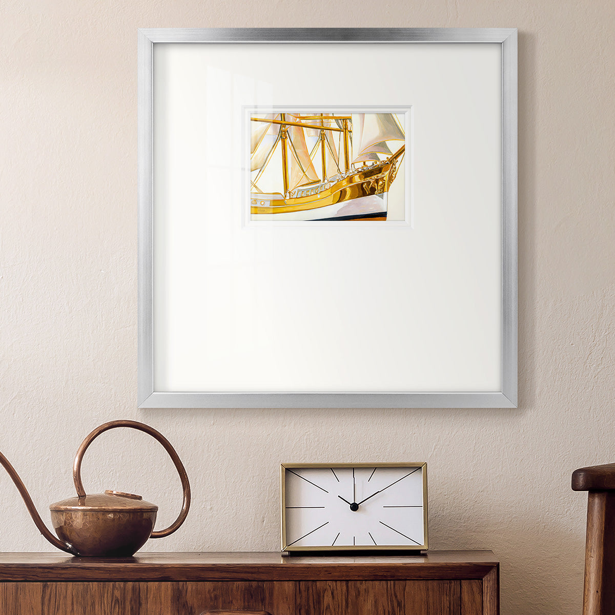 Gold Ship II Premium Framed Print Double Matboard